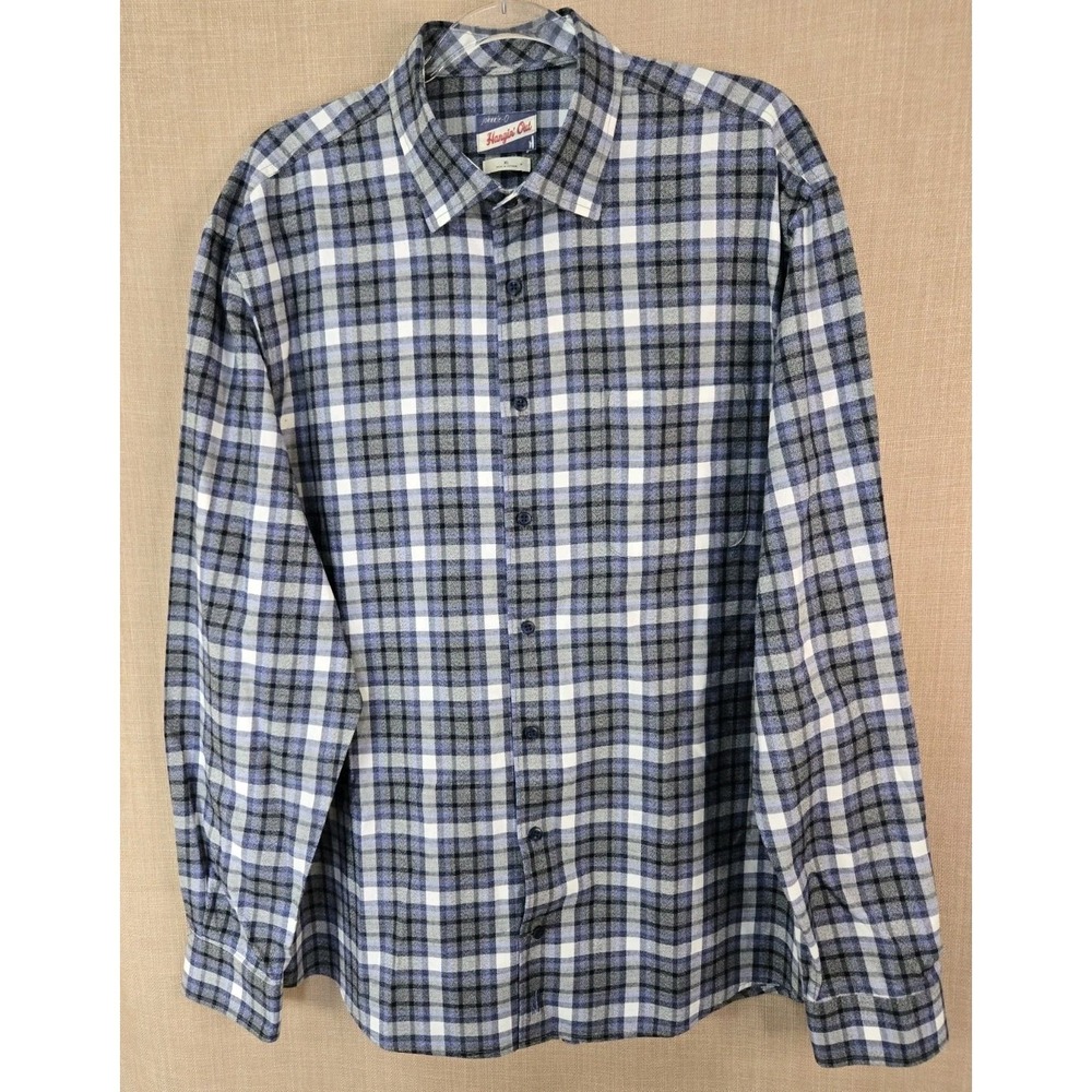 Johnnie-O Hangin' Out Blue‎ Plaid Twilight Long Sleeve Button Up Shirt Men's XL
